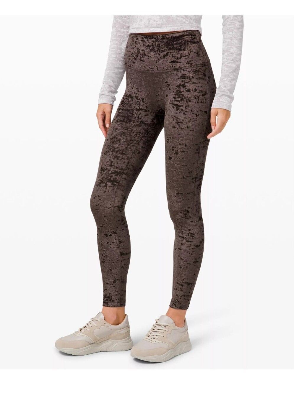 Lululemon Wunder Lounge High-Rise Tight 28" Crushed Velvet French Press NWT 4
